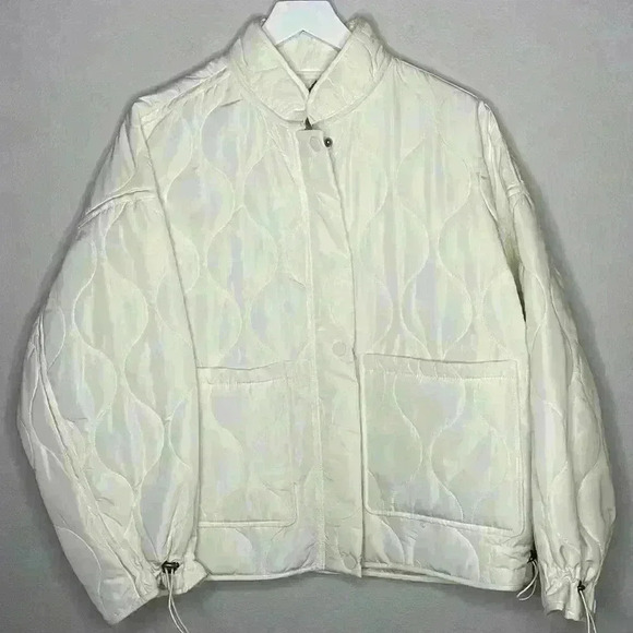 LUCKY BRAND- Off White Puffer Jacket Sz L NWT - Picture 2 of 9
